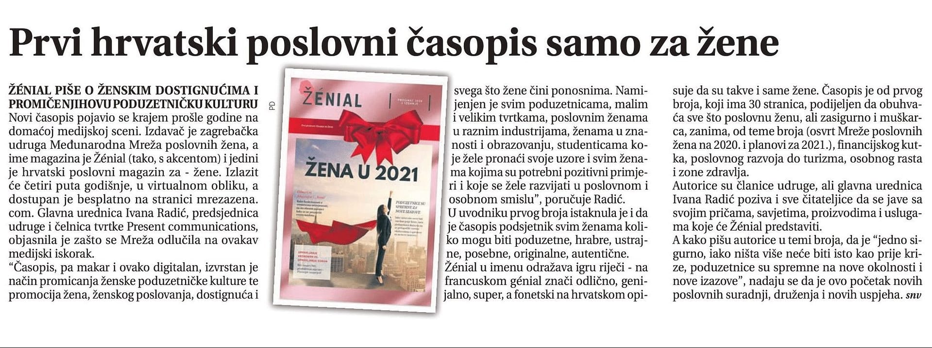 Ženial objava Poslovni dnevnik
